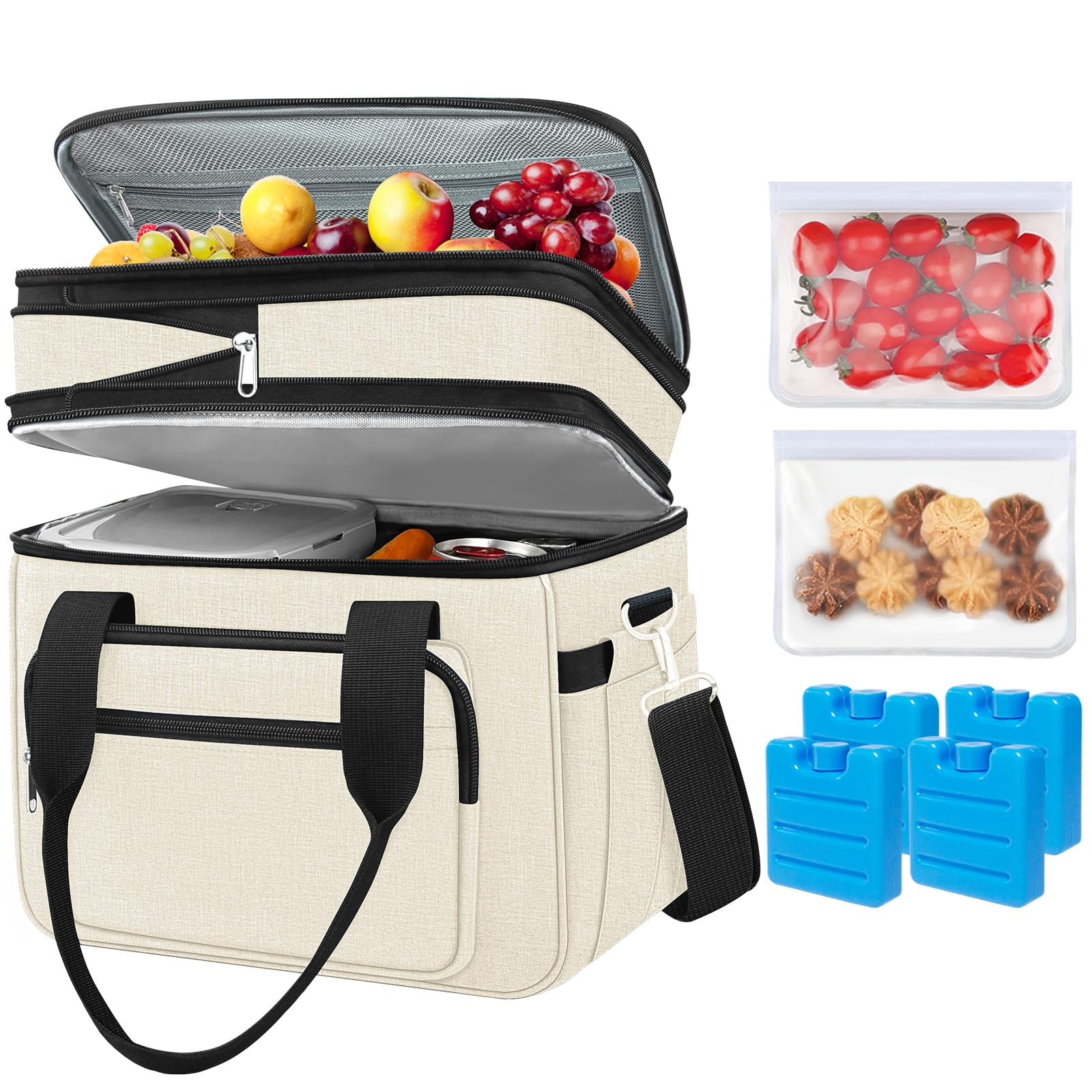 Amazon.com: Coobiiya 23L Large Expandable Insulated Lunch Bag
